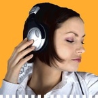headphone girl orange