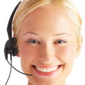 young smiling lady with headset