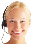 young smiling lady with headset