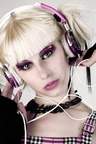 erika with headphones by yametzah