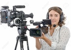 67141379-pretty-young-girl-with-a-professional-camcorder-on-white-Stock-Photo