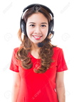 35479969-Young-brunette-woman-and-headphones-Stock-Photo