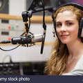pretty girl in her big studio headphones