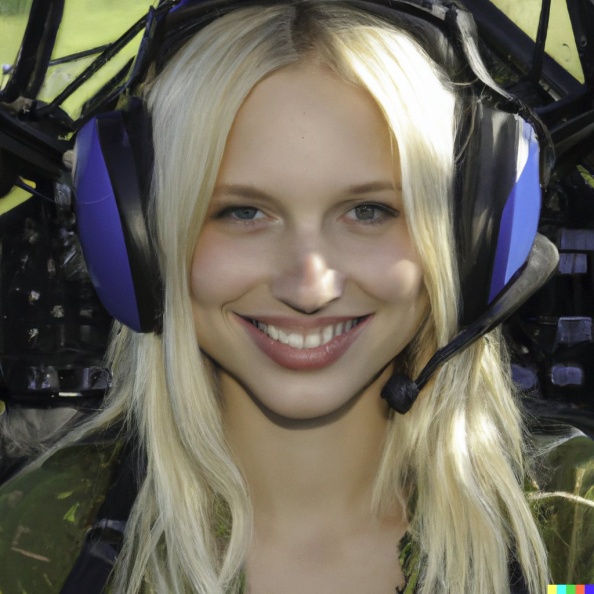 A high resolution photo of a cute, smiling young blonde woman wearing a large helicopter headset, detailed, realistic (4).jpg