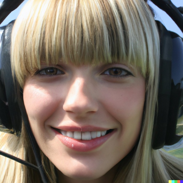 A high resolution photo of an attractive smiling young blonde woman with bangs wearing a large helicopter headset, detailed, realistic (5).jpg