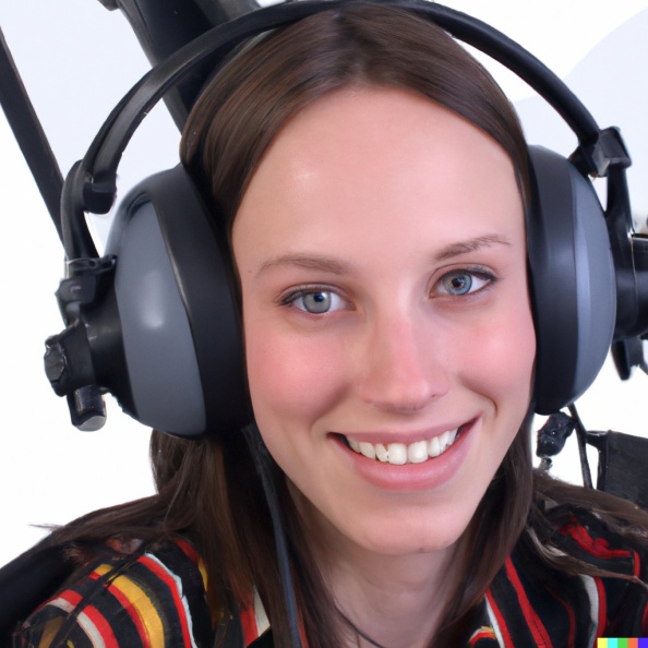 A high resolution photo of an attractive smiling young woman wearing a large helicopter headset, detailed, realistic (3).jpg